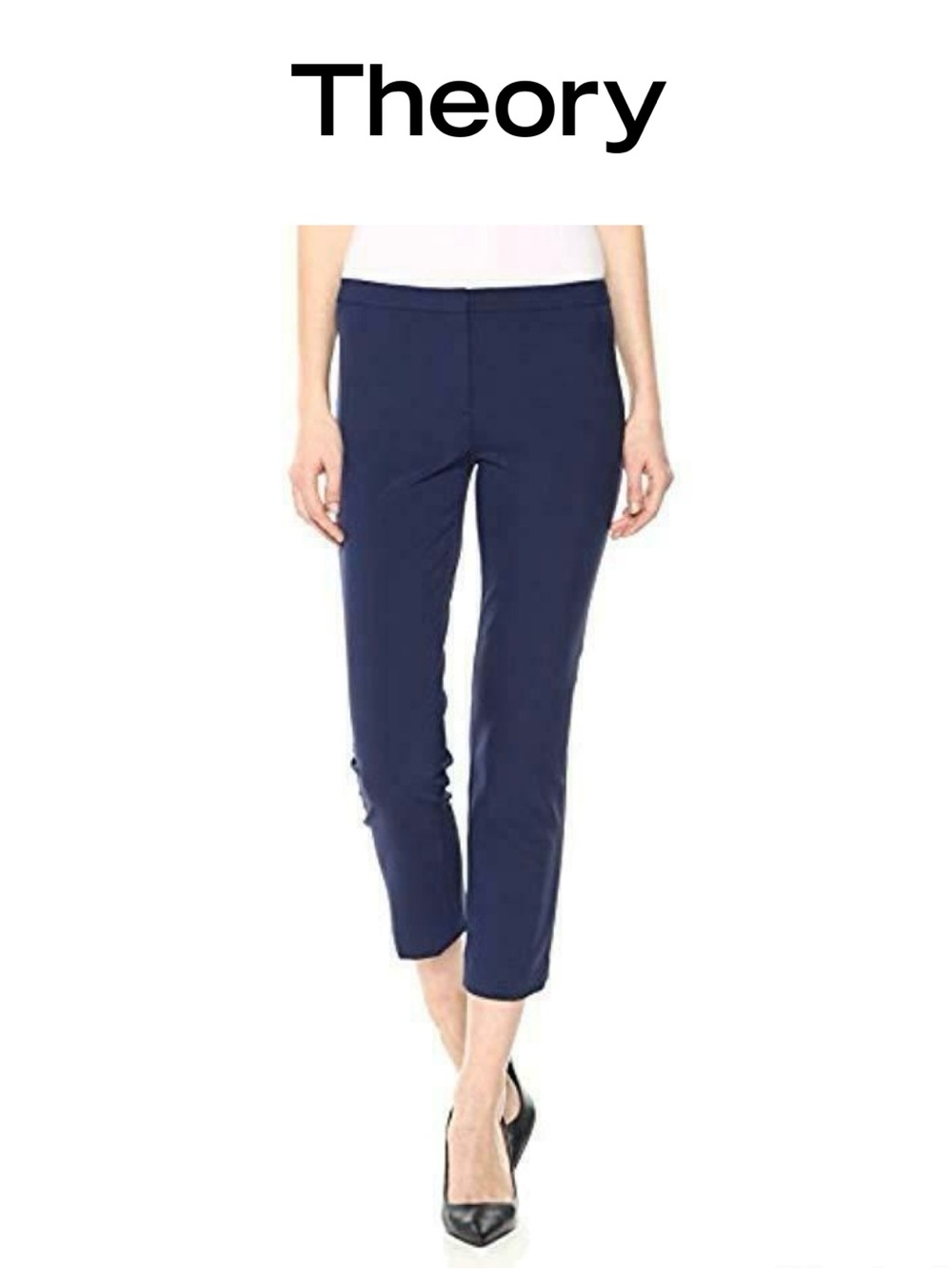 $295  New Theory Classic Skinny Pants- Performance Tech fabric Cropped